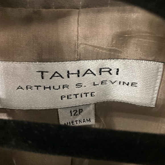 TAHARI 2PC Beige Pinstripe Pantsuit 12P EUC - Picture 7 of 10